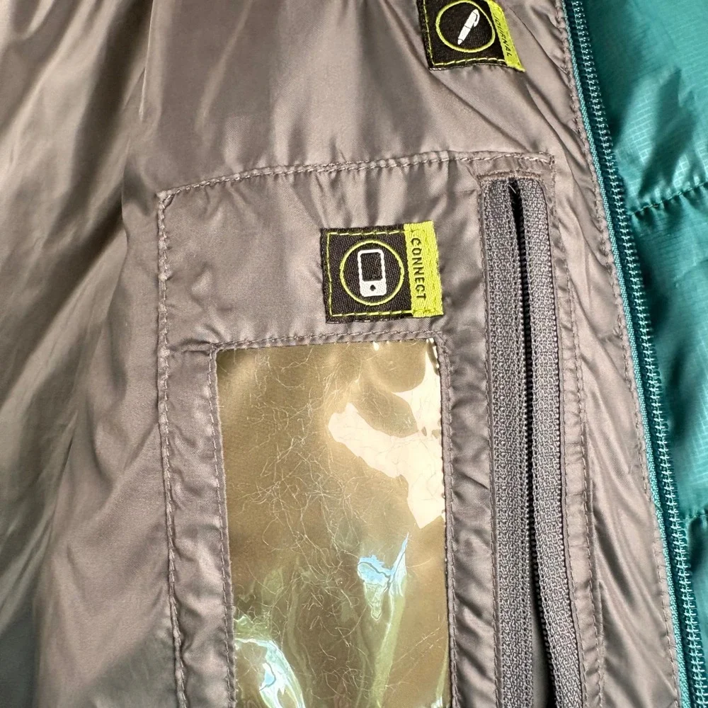ExOfficio Womens Teal Green Quilted Puffer Jacket Primaloft Travel Coat Size M